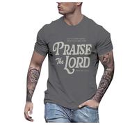 Christian Shirts for Men : Let Every Breath Praise The Lord Shirts Bible Verse Tshirt Faith Jesus Unisex Tops T Shirts for Men UK Grey