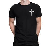 Christian Shirts for Men Retro Faith Cross Printed Graphic Tees Solid Color Short Sleeve Golf Polo Shirt Plain Tops Dry Fit Moisture Wicking Performance Collared T-Shirts Lightweight Tshirt