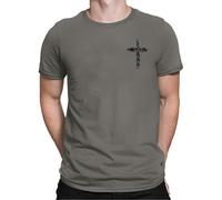 Christian Shirts for Men Retro Faith Cross Printed Graphic Tees Solid Color Short Sleeve Golf Polo Shirt Plain Tops Dry Fit Moisture Wicking Performance Collared T-Shirts Lightweight Tshirt