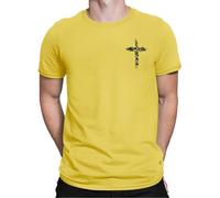 Christian Shirts for Men Retro Faith Cross Printed Graphic Tees Solid Color Short Sleeve Golf Polo Shirt Plain Tops Dry Fit Moisture Wicking Performance Collared T-Shirts Lightweight Tshirt