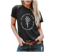 Christian Shirts for Women Consider How The Wildflowers Grow Shirt Bible Verse T Shirt Religious Inspirational Tee Top 2025 New Blouses for Women UK Tops for Women UK