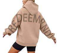 Christian Shirts for Women,Yahweh Hoodie Bible Verse Graphic Sweatshirt Christian Religious Sayings Sweater Drop Shoulder Pullover Tops Trendy UK Fashion Outfits Khaki XL