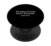Christian Shirts He Makes Me Bold Fearless Faith Jesus Love PopSockets Adhesive PopGrip