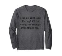 Christian Shirts I Can Do All Things Philippians 4:13 Jesus Long Sleeve T-Shirt