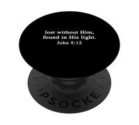 Christian Shirts Lost Without Him Found in His Light Jesus PopSockets Adhesive PopGrip