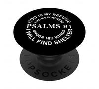 Christian Shirts Men Women Jesus Shirt God is My Refuge PopSockets Adhesive PopGrip