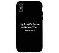 Christian Shirts My Heart's Desire To Follow Him Psalm Jesus Case for iPhone X/XS