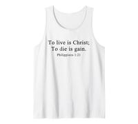 Christian Shirts to Live is Christ Bible Hope Worship Jesus Tank Top