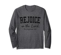 Christian Shirts Women Men Rejoice in The Lord Worship Jesus Long Sleeve T-Shirt