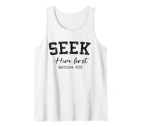 Christian Shirts Women Men Seek Him First Christian Worship Tank Top