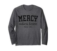 Christian Shirts Women Mercy Endures Forever Worship Jesus Long Sleeve T-Shirt
