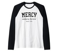 Christian Shirts Women Mercy Endures Forever Worship Jesus Raglan Baseball Tee
