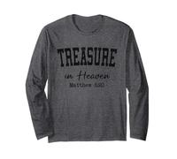 Christian Shirts Women Treasure in Heaven Christian Wealth Long Sleeve T-Shirt