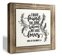 Christian Sign, Box Wood Plaques Desk Décor, Inspirational Scripture Sign, Bedroom Decor, Religious Wedding Decor, Gift for Lover, I Have Found the One Whom My Soul Loves - Song of Solomon 3:4