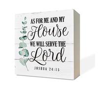Christian Sign, Scripture Decor, Wooden Box Sign Desk Decor, Rustic Wood Sign, Religious Home Decor, Bible Verse Sign, As For Me and My House We Will Serve The Lord Sign - Joshua 24:15