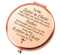 Christian Sister Gifts Pocket Makeup Mirror Religious Gifts for Women Christian Gift for Sisters in Christ Friendship Christmas Birthday Presents Inspirational Gift for Friend Sisters in Christ