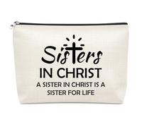 Christian Sister Gifts Sister in Christ Gifts Makeup Bag Christian Gift for Sisters Friends Faith Friendship Religious Sisters Gift Cosmetic Bag Inspirational Christmas Birthday Present for Bestie Her