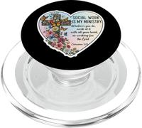 Christian Social Worker Work Is My Ministry Bible Floral PopSockets PopGrip for MagSafe