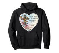 Christian Social Worker Work Is My Ministry Bible Floral Pullover Hoodie
