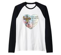 Christian Social Worker Work is My Ministry Bible Floral Raglan Baseball Tee