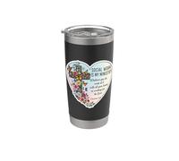 Christian Social Worker Work is My Ministry Bible Floral Stainless Steel Insulated Tumbler