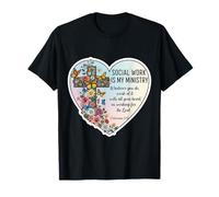 Christian Social Worker Work is My Ministry Bible Floral T-Shirt