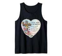 Christian Social Worker Work is My Ministry Bible Floral Tank Top