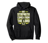 Christian Softball, My Strength Comes From The Lord Softball Pullover Hoodie