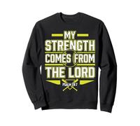 Christian Softball, My Strength Comes From The Lord Softball Sweatshirt