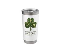 Christian St Patrick's Day Three Leaves One God Trinity Stainless Steel Insulated Tumbler