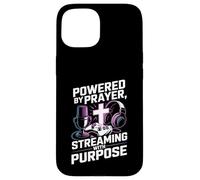 Christian Streamer Powered by Prayer Streaming with Purpose Case for iPhone 15