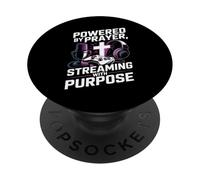 Christian Streamer Powered by Prayer Streaming with Purpose PopSockets Adhesive PopGrip