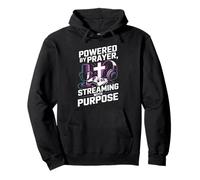 Christian Streamer Powered by Prayer Streaming with Purpose Pullover Hoodie