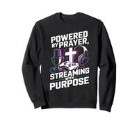 Christian Streamer Powered by Prayer Streaming with Purpose Sweatshirt