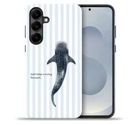 Christian Striped Phone Case Fit for Samsung Galaxy S26 Plus Case, Cute Blue Ocean Fish Over Fear Hybrid 2-Layer Faith Over Fear Shockproof Protect Bible Verse Faith Based Gifts Cover for Women