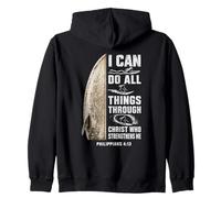 Christian Surfer Women I Can Do All Things Through Christ Zip Hoodie
