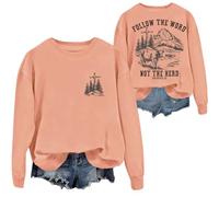 Christian Sweatshirt Follow The Word Not The Herd Sweatshirt Christian Shirt For Women Men Orange