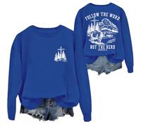 Christian Sweatshirt Follow The Word Not The Herd Sweatshirt Christian Shirt For Women Men Royal Blue