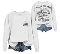 Christian Sweatshirt Follow The Word Not The Herd Sweatshirt Christian Shirt For Women Men White