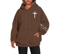 Christian Sweatshirt For Women Christian Graphic Hoodies Pullover - Bible Verse Sweatshirts Faith Top, B_brown, XL