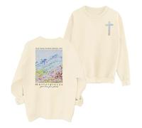 Christian Sweatshirt Women Bible Verse Sweatshirts Religious Sayings Pullover Tops Oversized Floral Graphic Shirt Jumpers for Women UK