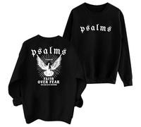 Christian Sweatshirts for Women: Jesus Faith Sweatshirt Faith Over Fear Hoodie Bible Verse Shirts Jesus Pullover, Black, Large