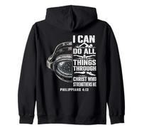 Christian Swimmer Women I Can Do All Things Through Christ Zip Hoodie