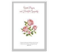 Christian Sympathy Card - Comforting Religious Bible quote - Loving memory of family or friend - Blank inside to write own message - Simple Flower Design - Church Catholic - Luxury size