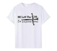 Christian T-Shirt with 'He Left The 99 to Rescue Me' Saying - Faith Shirt with Nail Cross | Top with Biblical Message, style_m05 white, S