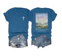 Christian T Shirts for Women Short Sleeve Bible Verse Jesus Shirt Christian Graphic Tees Tops 2025 New Blouses for Women UK Tops for Women UK