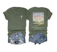 Christian T Shirts for Women Short Sleeve Bible Verse Jesus Shirt Christian Graphic Tees Tops 2025 New Blouses for Women UK Tops for Women UK