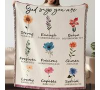 Christian Tassels Blanket with Flowers Serenity Prayer Wall Hanging Art 53 x 63 Inches Gifts for Women Christian Soft Throw Blankets Religious Inspirational Birthday Gifts for Sister Daughter