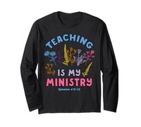 Christian Teacher Teaching Ministry Wildflower Jesus Pastor Long Sleeve T-Shirt