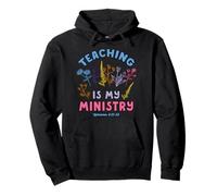 Christian Teacher Teaching Ministry Wildflower Jesus Pastor Pullover Hoodie